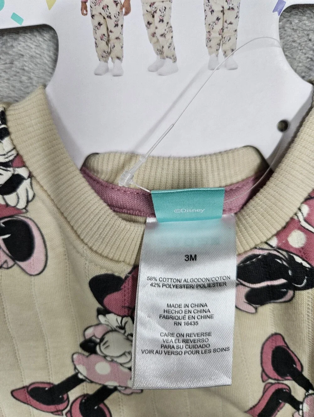 Disney Minnie Mouse 3-Piece Baby Outfit Set, Size 3M Sweatshirt + Bodysuit Pants